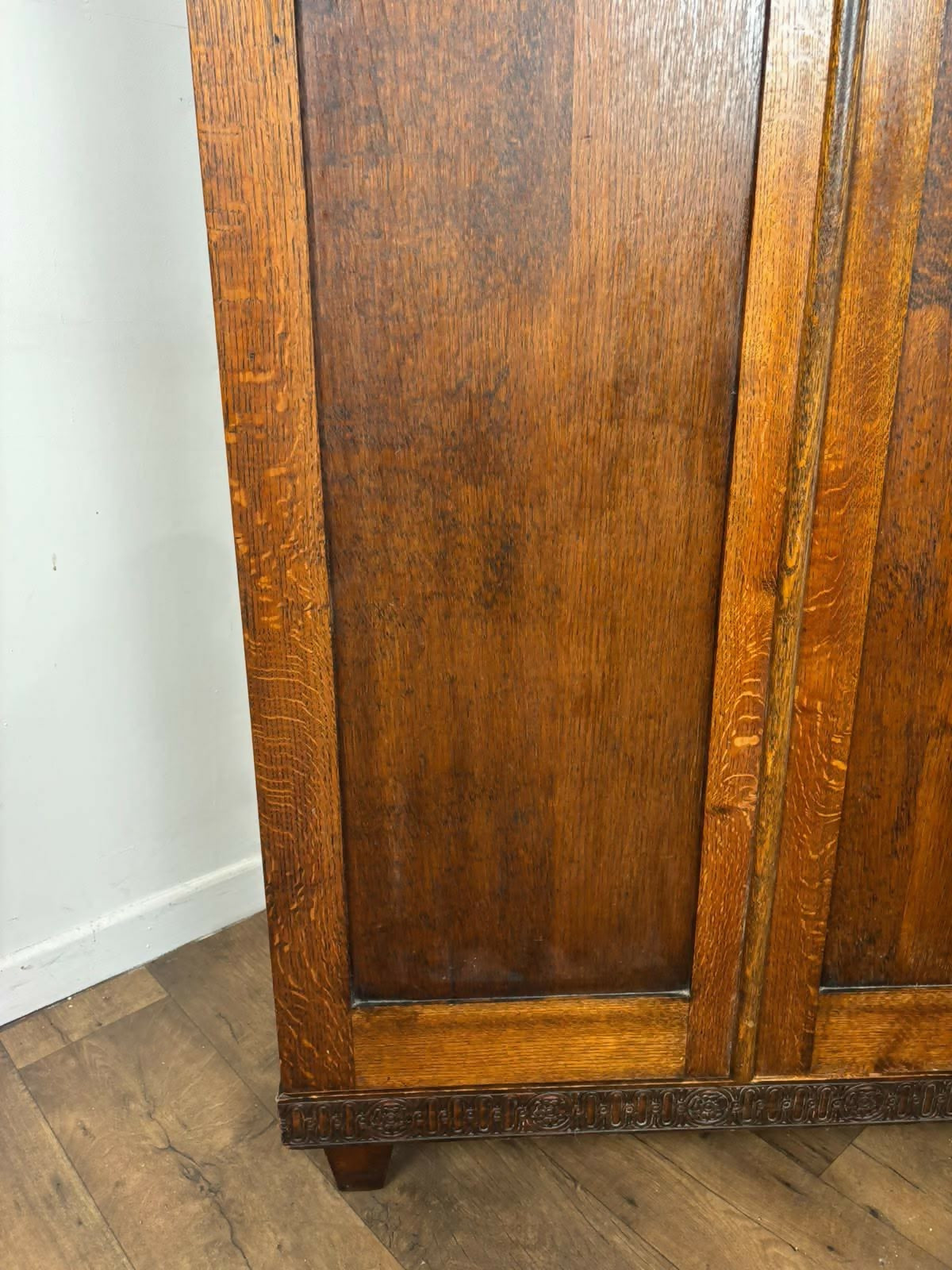 Vintage Oak Fitted Gentleman’s Wardrobe – Original Labelled Interior