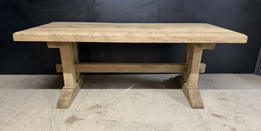 Good Quality Bleached Oak Farmhouse Dining Table