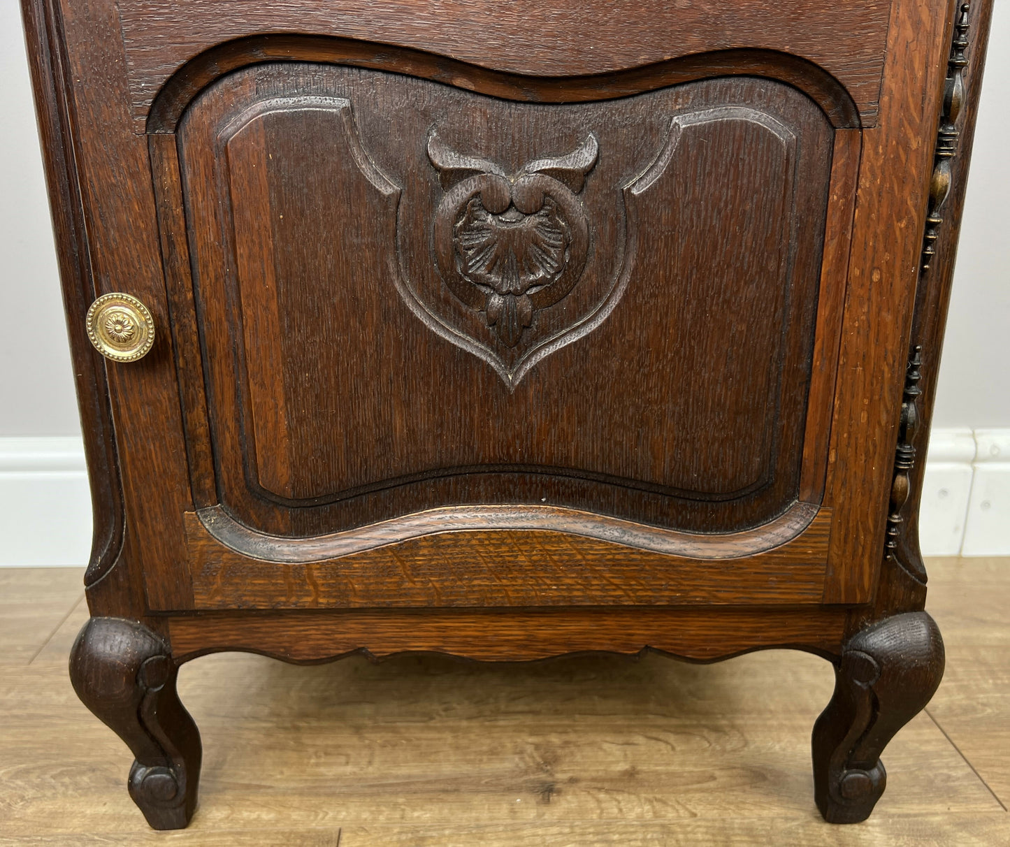Bedside Table Vintage French Louis XVI Oak Cabinet Cupboard Nightstand LOT 6233