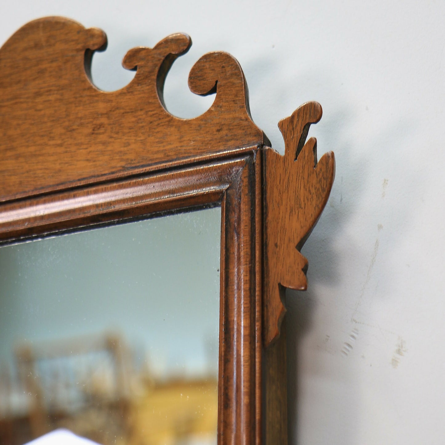 Arts and Crafts Edwardian Fretwork Mirror Mahogany Frame
