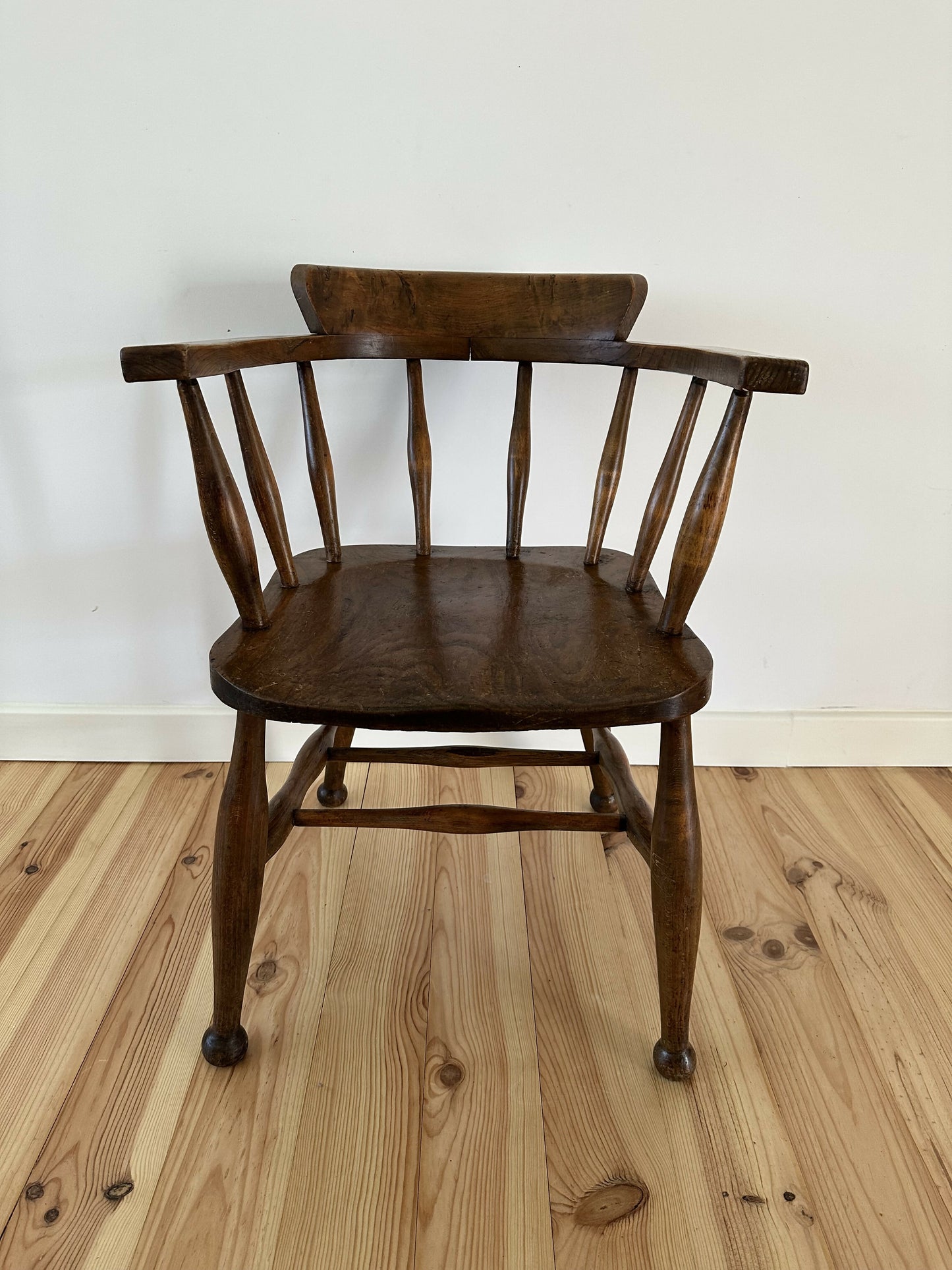 CC41 Captains Chair English Elm and Beech Chair Arts & Crafts Style Vintage Office Desk Chair