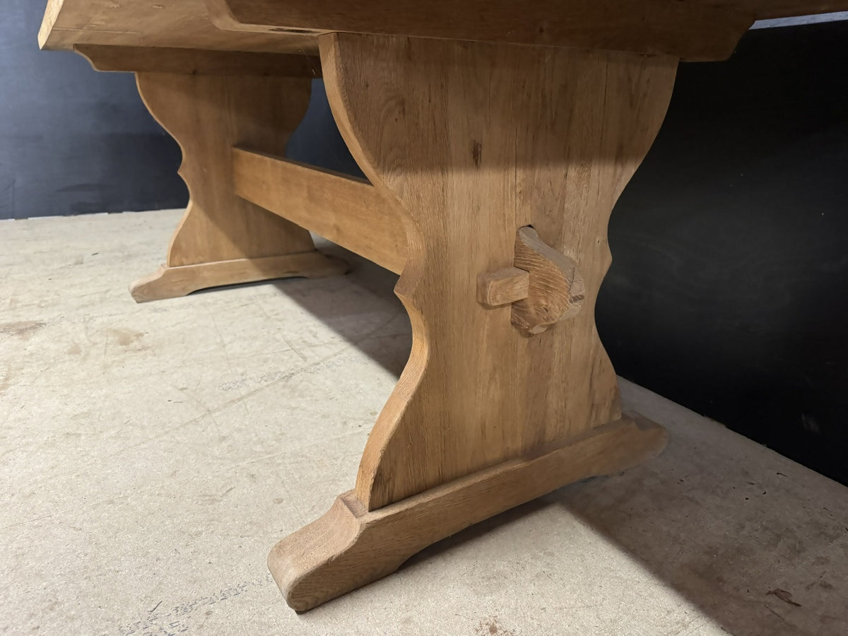 French Bleached Oak Farmhouse Dining Table