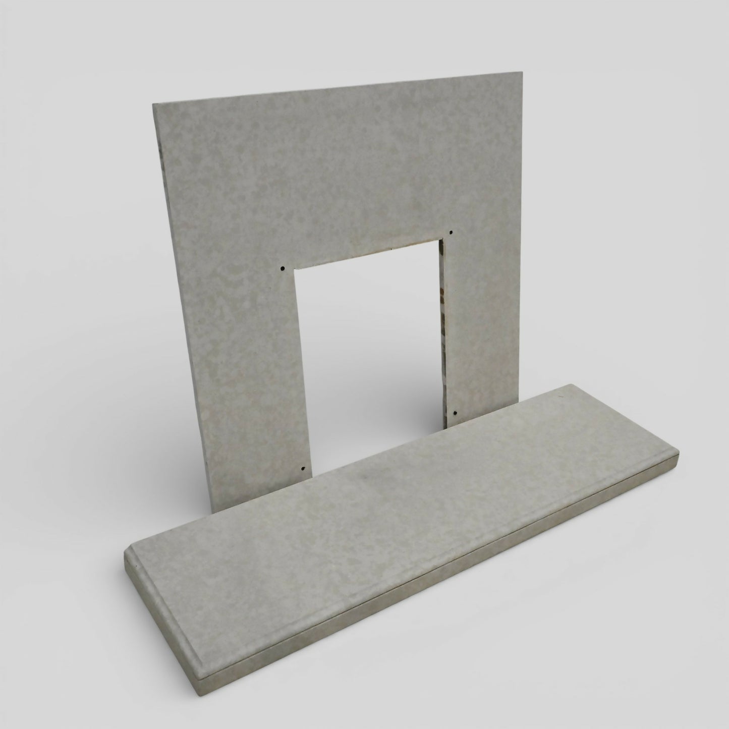 Marble Hearth and Fire Surround Fireplace White Beige Marble 2 Piece