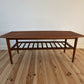 Mid Century Danish Teak Coffee Table Vintage Retro MCM Surfboard Style Coffee Table