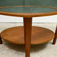Mid Century Teak Astro Style Coffee Table with Glass Top