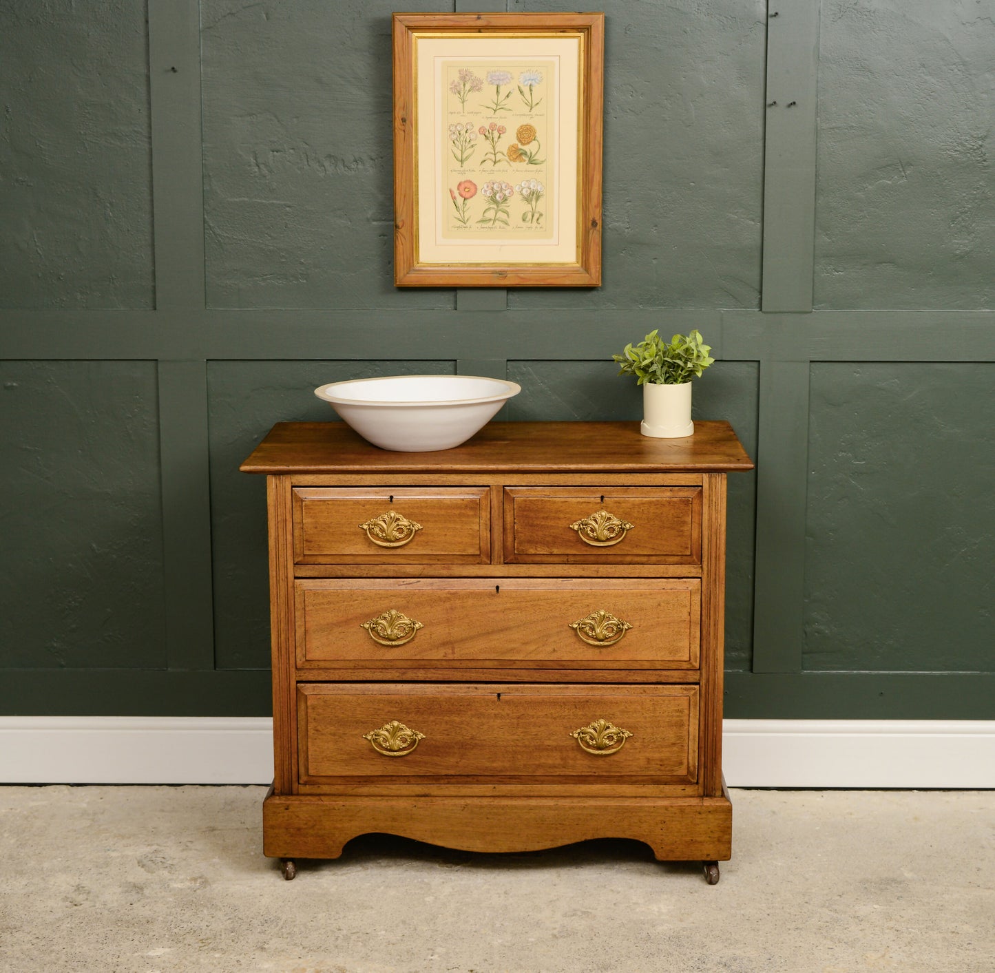 Victorian Light Wood Chest of Drawers - Satinwood or Bleached Mahogany