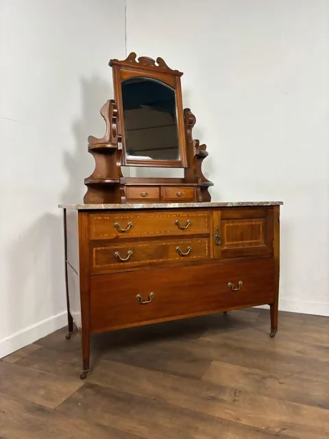 Edwardian Maple & Co. Marble Top Washstand
