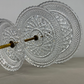 Cake Stand Vintage French Crystal Three Tier Serving Stand Brass Handle LOT 3600