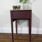 Antique Sewing Box Table — Aubergine painted, Silk lined