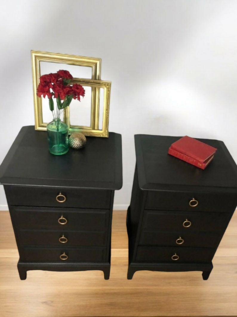 Black Stag minstrel bedside cabinets