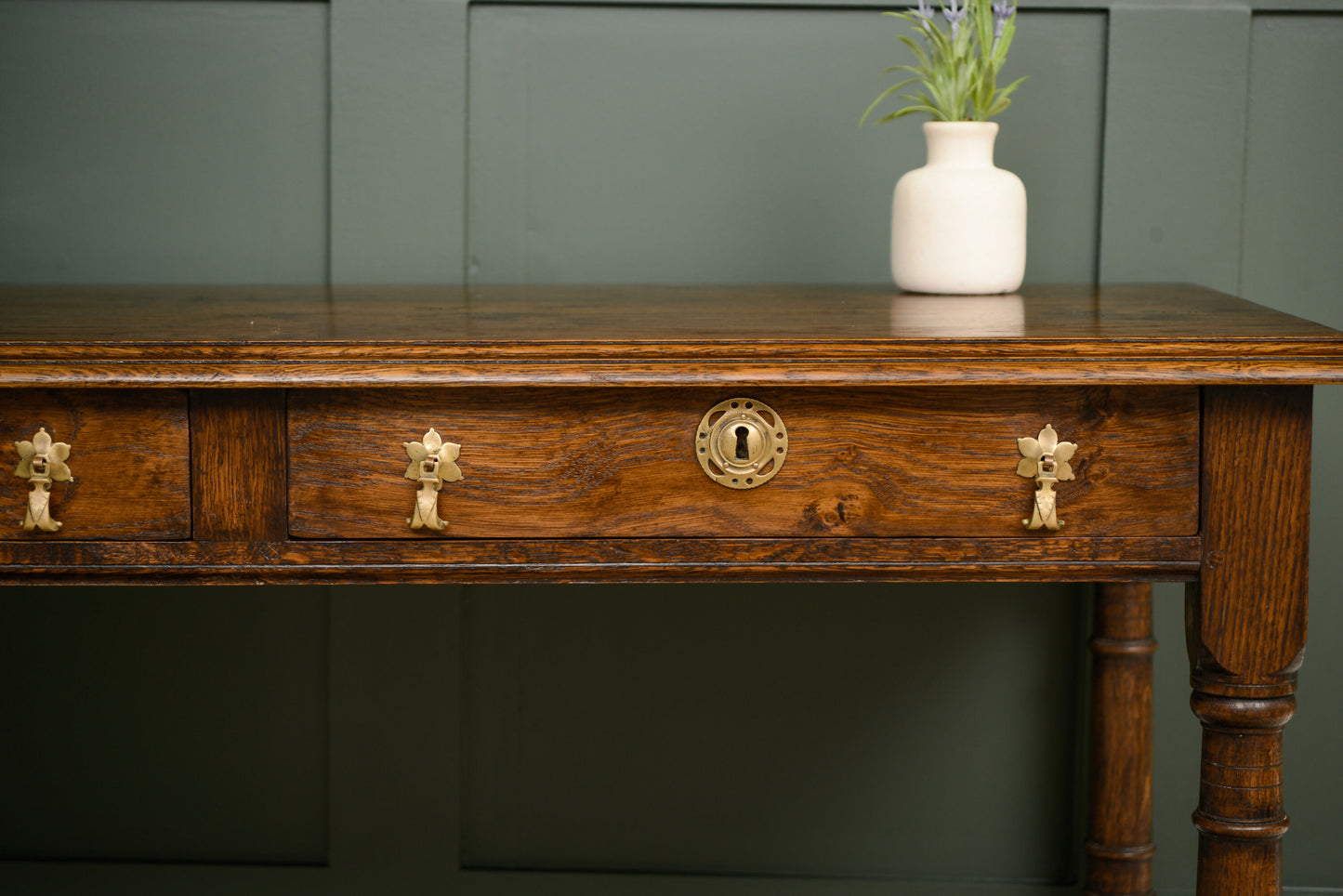 Solid Oak Console Table with Drawers - Bylaw Furniture