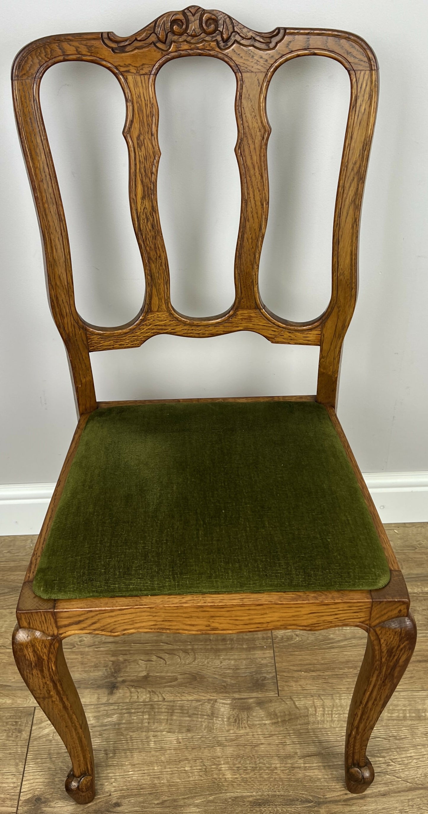 Dining Chairs Vintage French Louis Style Oak Set of 4 Upholstered Seats LOT 6347