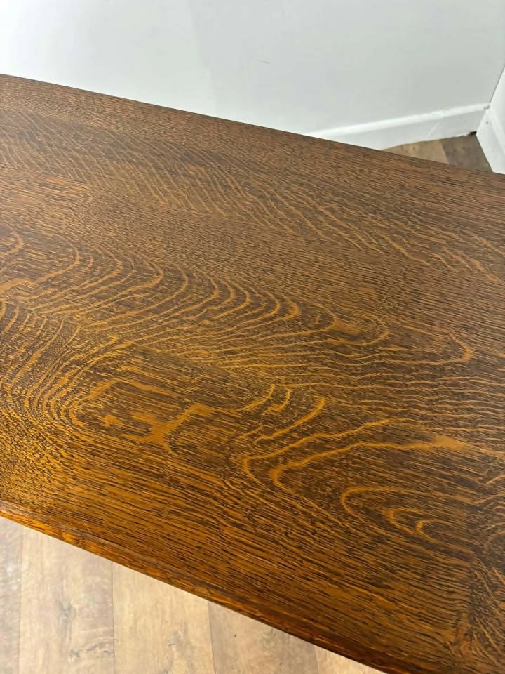 Reproduction Oak Lowboy Console Table