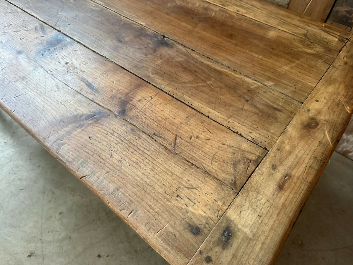 Antique French Fruitwood Refectory Farmhouse Dining Table, c1820. L201