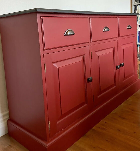 Pine Dresser Base Painted Red