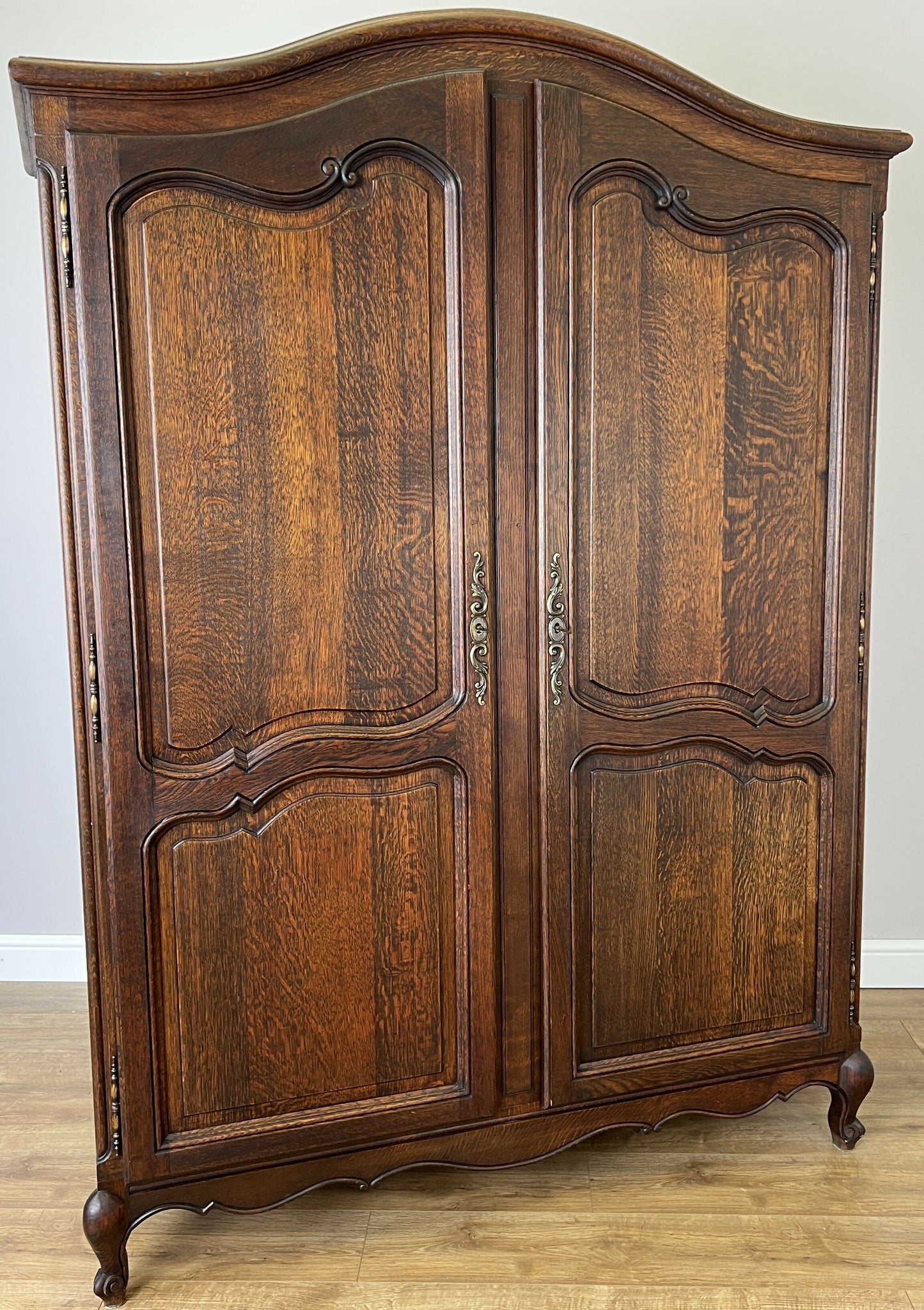 Wardrobe Antique French Louis XVI Style Oak Two Door Carved Armoire LOT 6465