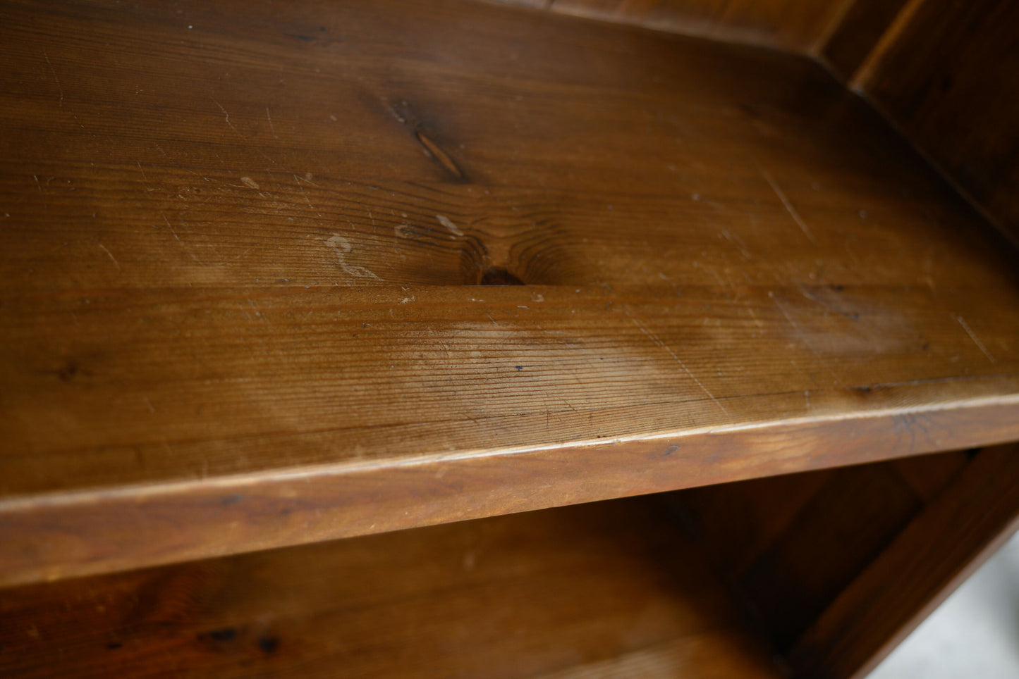 Tall Pine Bookcase with Drawers - Antique Finish