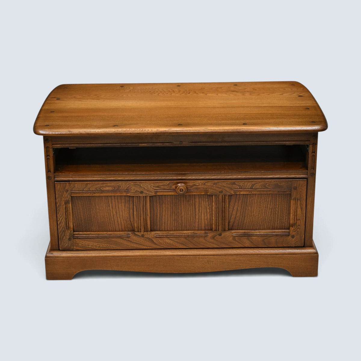 Ercol TV Video Stand Fall Front Video Store Golden Dawn Finish FREE UK Delivery*