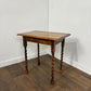 Vintage Oak Side Table With Barley Twist Legs