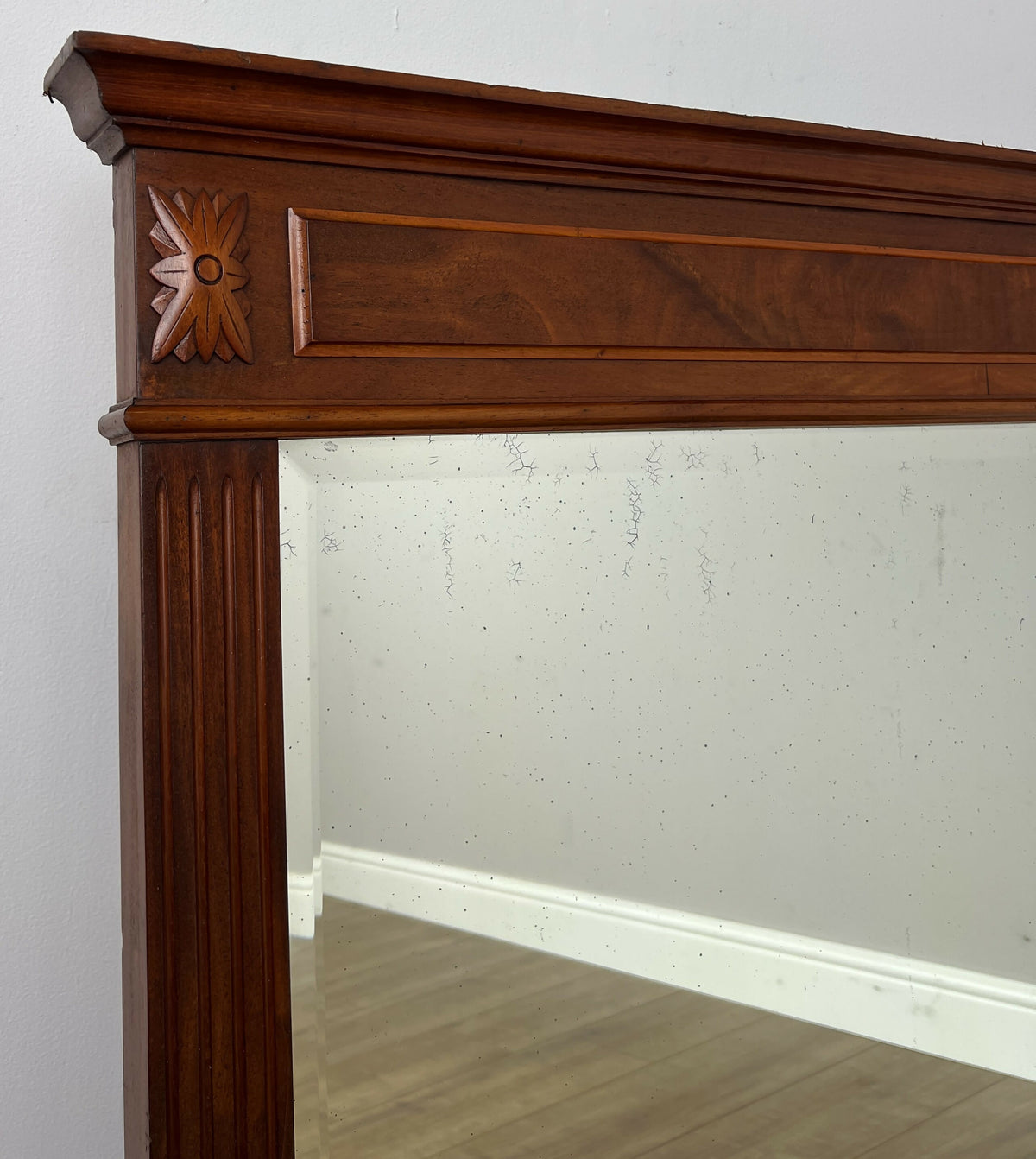Mirror Antique French Walnut Wall Mirror Carved Decorative Frame LOT 6405