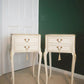 Pair of Cream French style Bedside drawers/nightstands with gold details