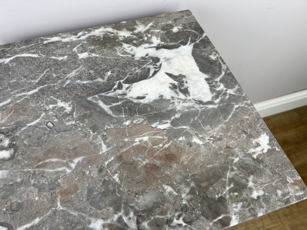 Pair of Bedside Tables Antique French Style Oak Marble Top Cabinets LOT 6573