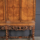 Double Bow Front Burr Walnut Drinks Cocktail Cabinet