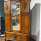 Vintage Oak Wardrobe with Bevelled Mirrordu