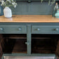 Vintage Ercol Dresser in Heritage Green with Natural Wood Top
