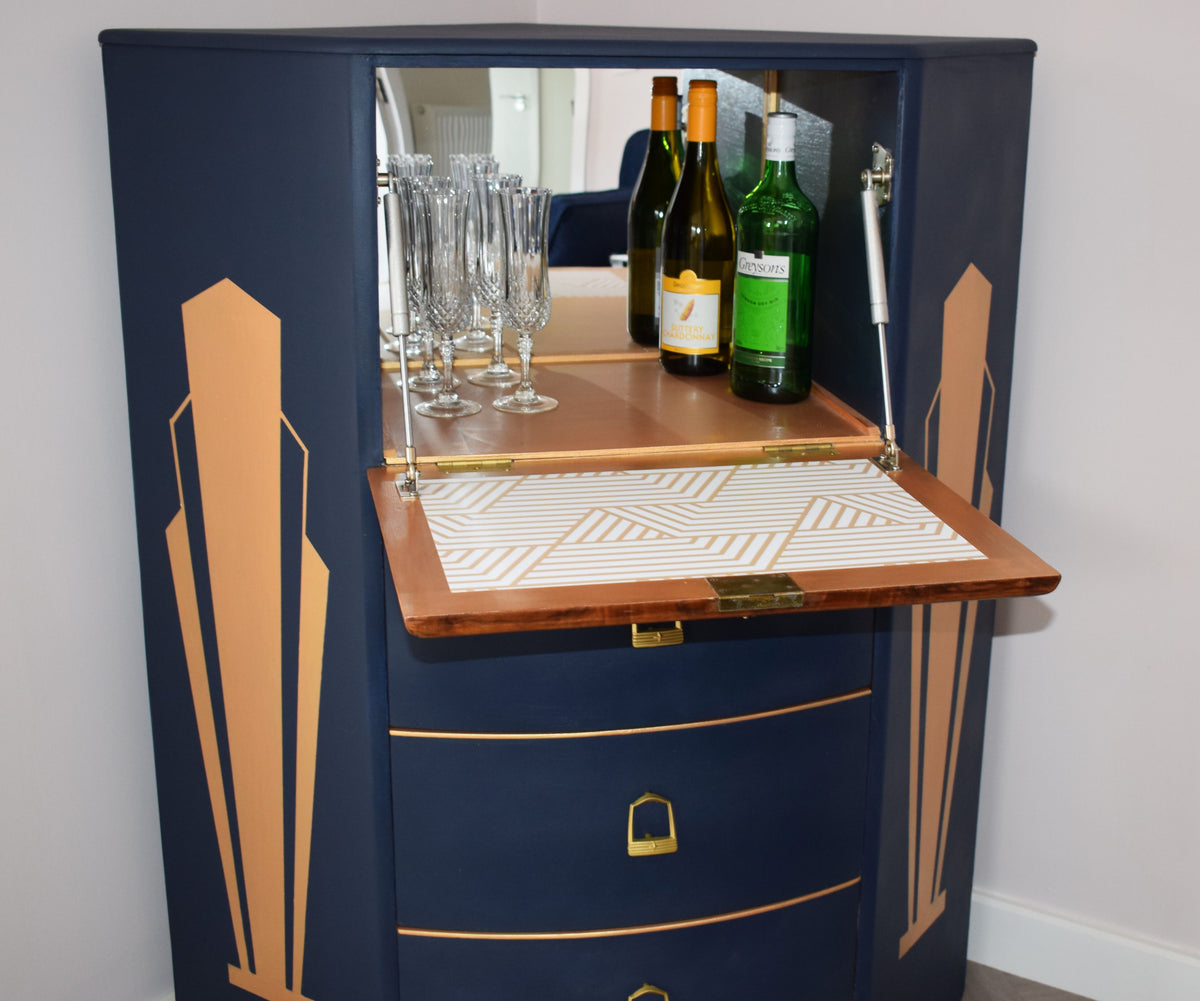 Upcycled Corner Cabinet Art Deco Style