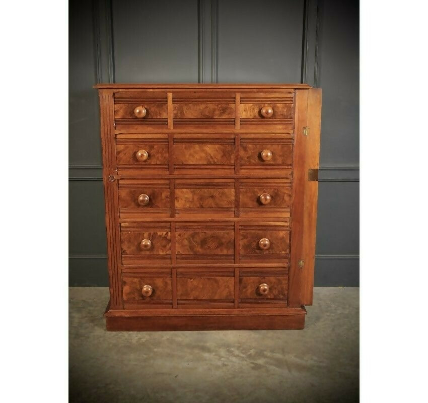 Late Victorian Walnut Tallboy Chest Of Drawers