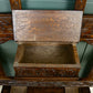 Antique Oak Hall Stand with Seahorse Carvings