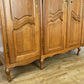 Wardrobe Vintage French Louis XVI Style Oak Four Door Carved Armoire LOT 6503
