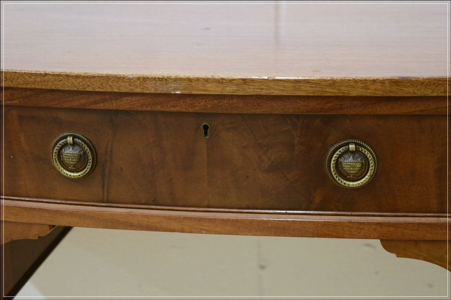 Vintage Desk Dressing Table Bow Front Solid Wood Retro DELIVERY