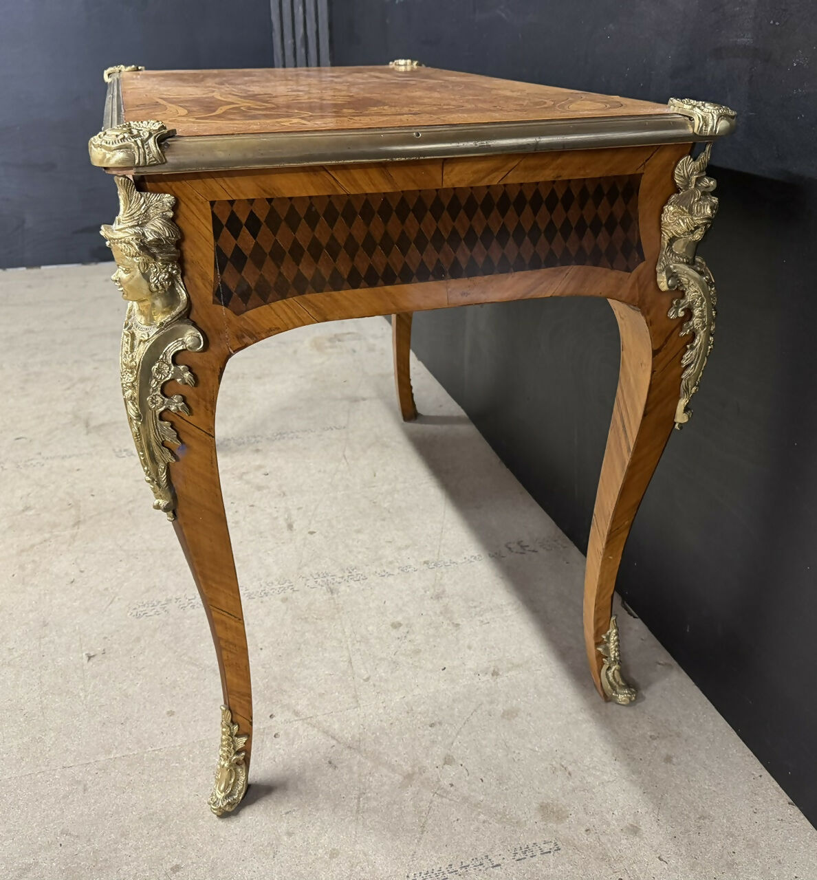 Fine French Marquetry Bureau Plat
