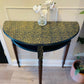 Half Moon Hall Table Upcycled/Refurbished Blue and Gold