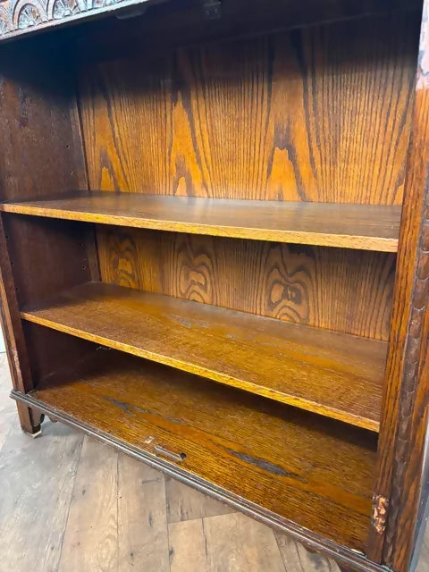 Vintage Dark Oak Open Bookcase by Jaycee – Made in England