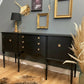 STUNNING BLACK & GOLD MAHOGANY SIDEBOARD