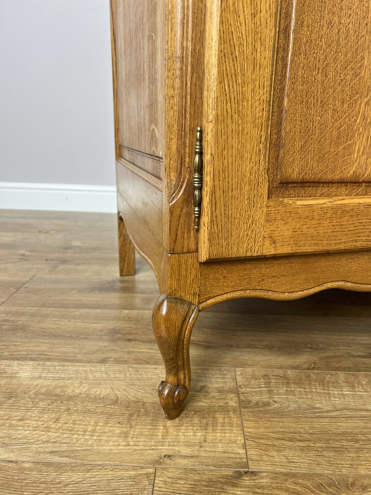 Wardrobe Vintage French Louis XVI Style Oak Four Door Carved Armoire LOT 6455