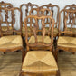 Dining Chairs Vintage French Louis Style Oak Set of 8 Upholstered Seats LOT 6345