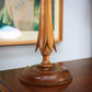 A Pair of Wooden Carved Walnut Table lamps
