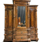 Antique Dutch Renaissance Breakfront Armoire Triple Wardrobe Hall Linen Cupboard