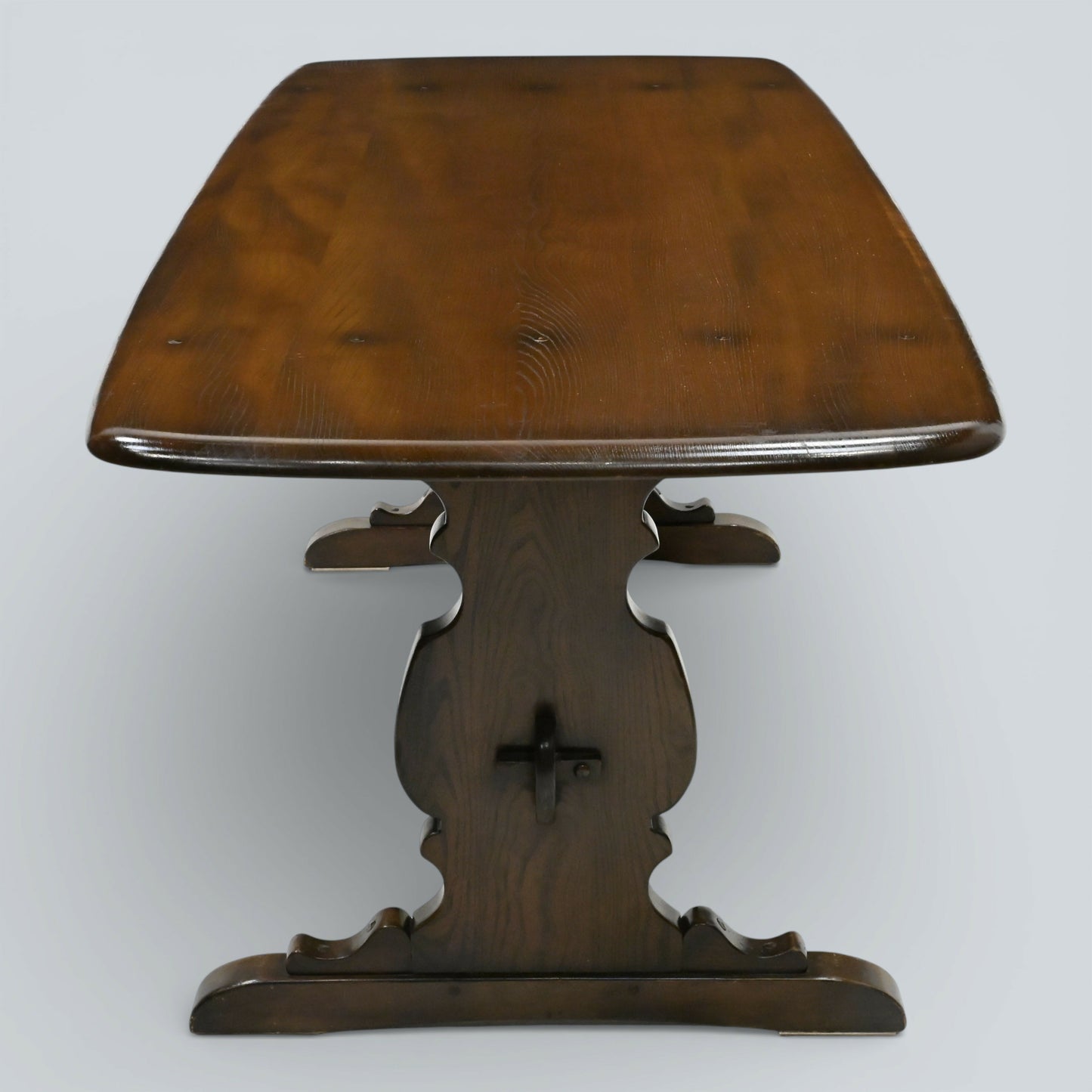 Ercol Elm Dining Table Plank Top Retro Traditional Dark Finish FREE UK Delivery*