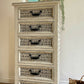 Chest of drawers -Hand-painted • Dash Pattern - Upcycled Furniture