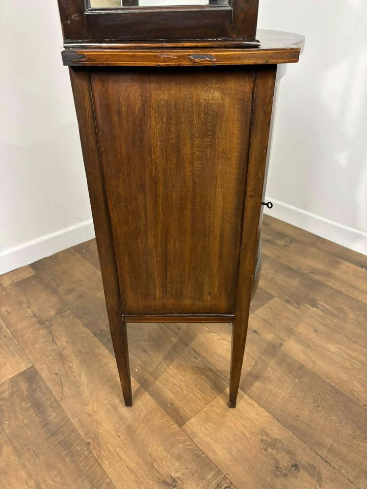 Edwardian Inlaid Mahogany Narrow Display Cabinet