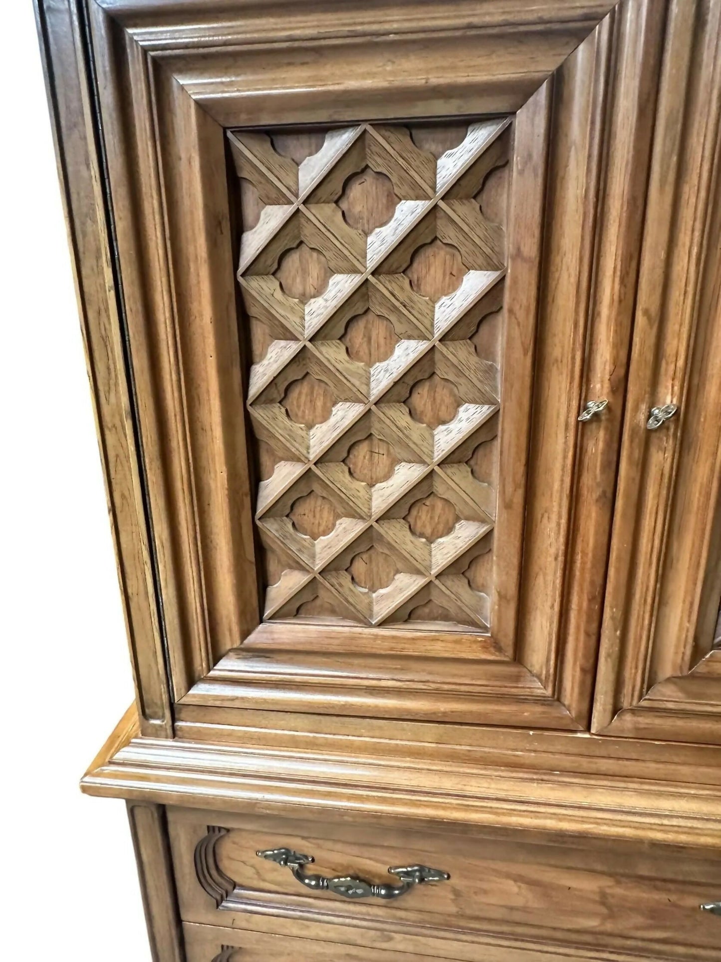 Vintage mid century Maple linen cupboard drawers by Thomasville