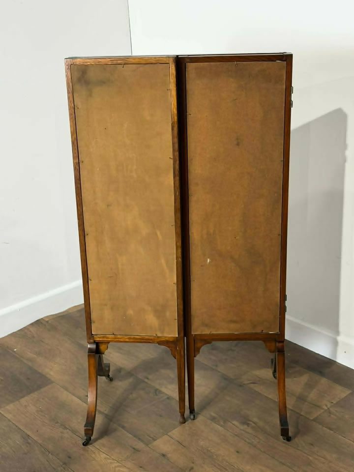 Edwardian Mahogany Folding Fire Screen