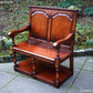 A TITCHMARSH AND GOODWIN SOLID OAK TAVERN SEAT / SETTLE / PEW / HALL ARMCHAIR / BENCH.
