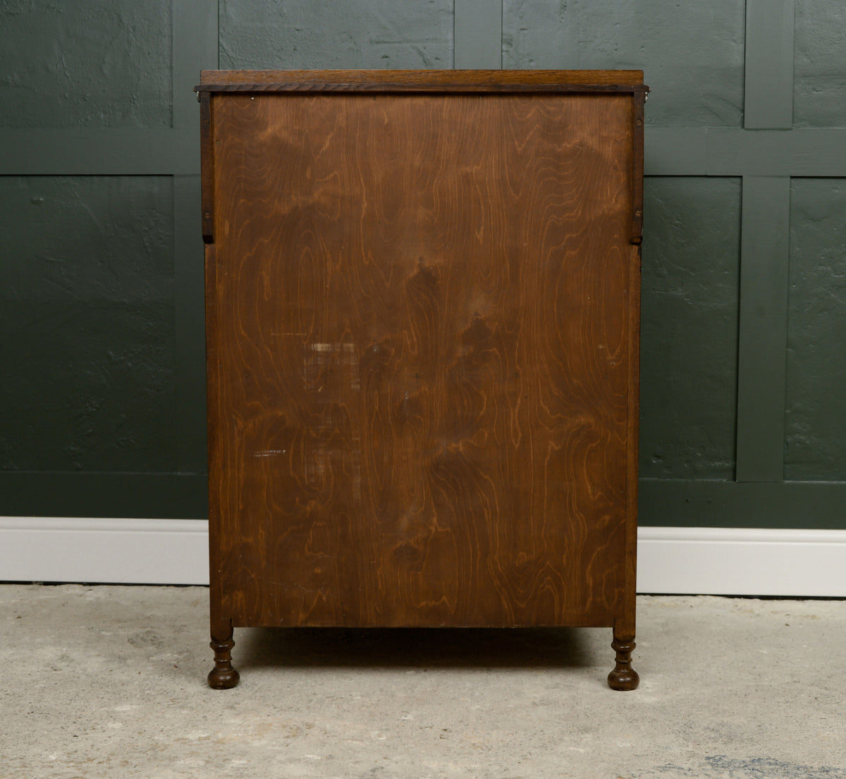 Art Deco Solid Oak Tallboy - Linen Cabinet - Cupboard Drawers