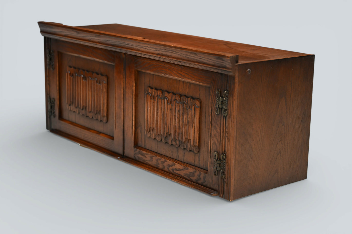 Old Charm Wall Unit Top Box Linenfold Doors Tudor Brown FREE* UK Delivery